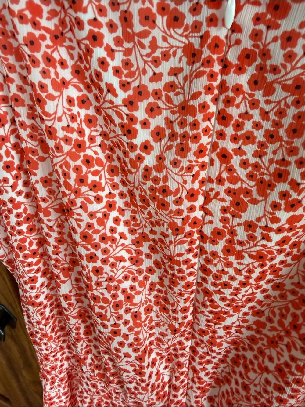 J. Crew Coral Floral Midi Dress with Ruffle Sleeves size 10